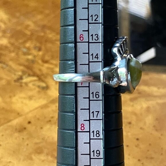 Natural Connemara Marble Sterling Silver Claddagh Ring Discounted Size 6.75 - Picture 10 of 10